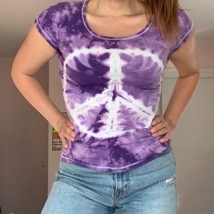 Vintage 90’s Purple Tie dye T shirt Y2K baby tee